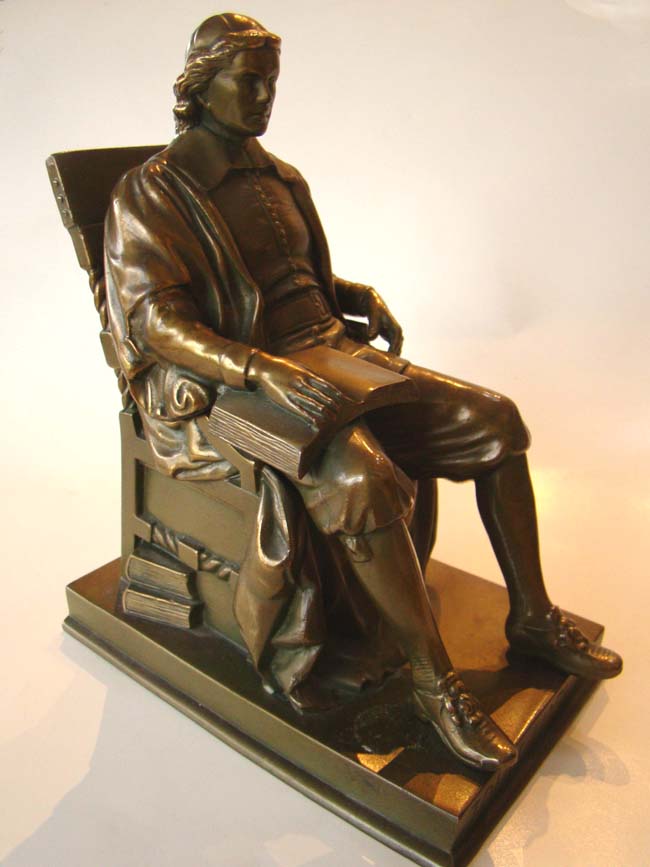 A fine pair of JOHN HARVARD bookends by Jennings Brothers of Bridgeport, CT., circa 1928 — image 4